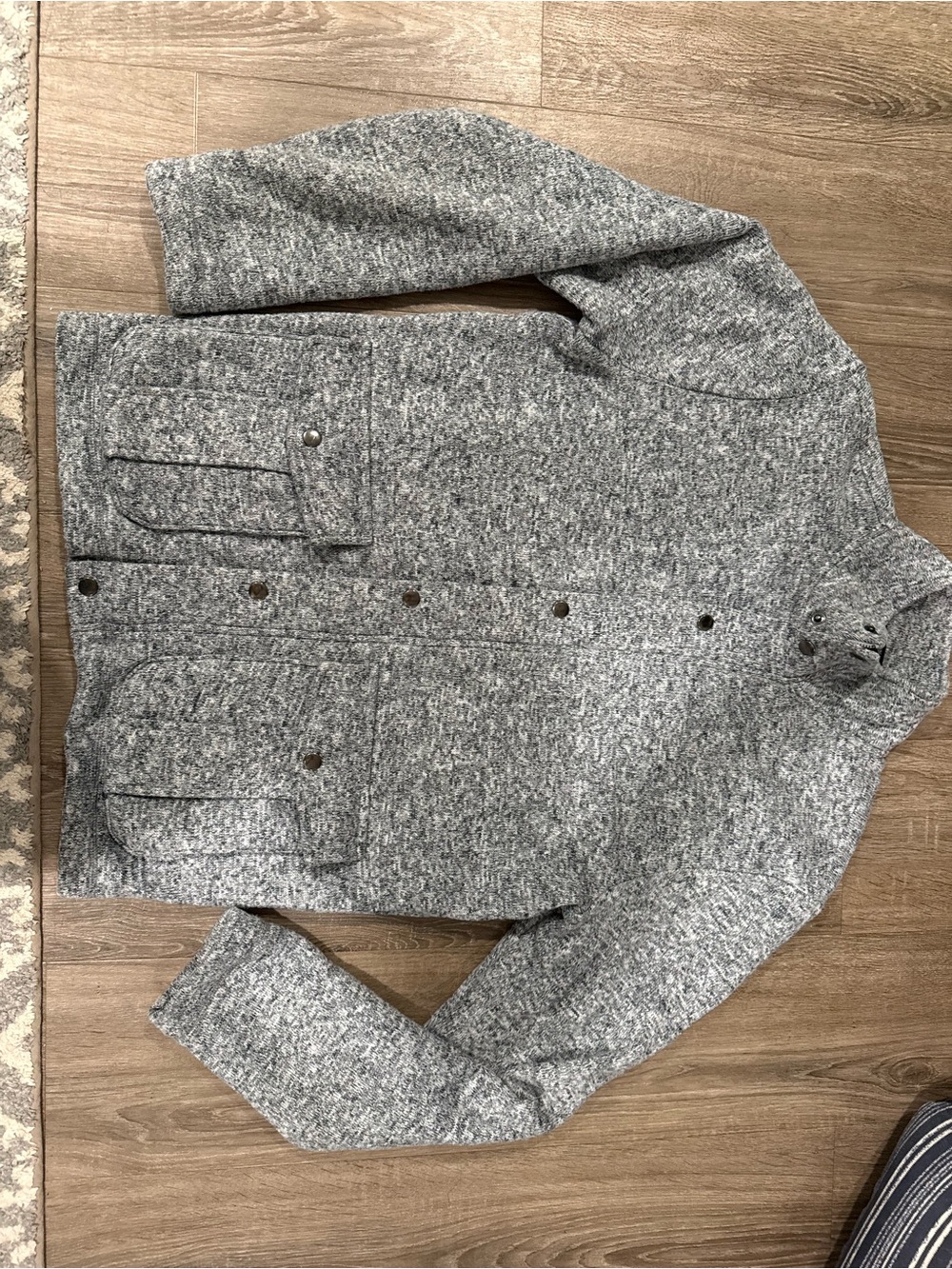 Banana Republic Heather Gray Knit Button-Up Jacket